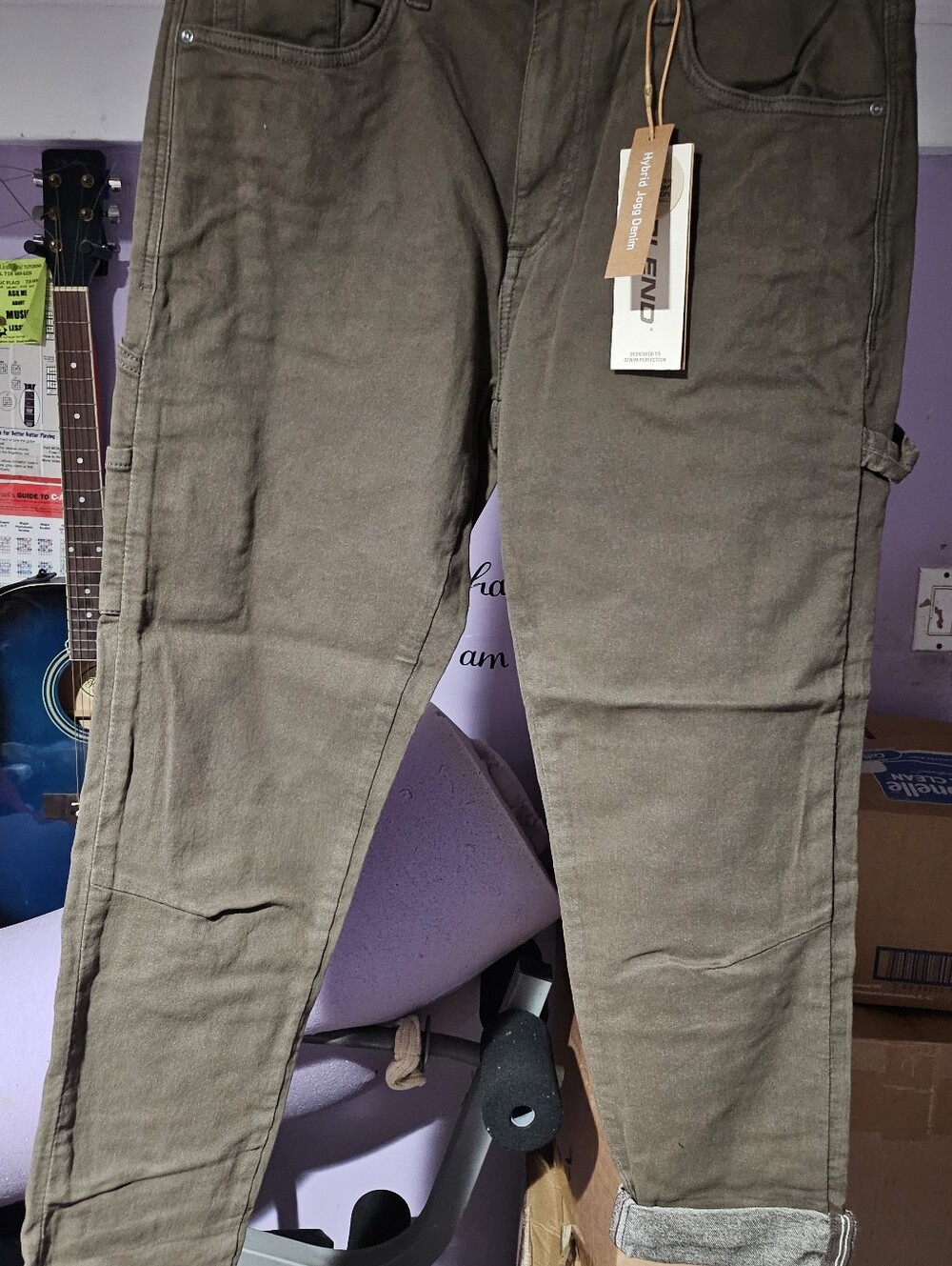 Men's Casual Twill Pants - Olive Brown